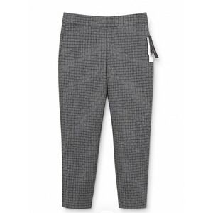 Violets & Roses Plaid Slim Ankle Pants Size 6/28 NWT Black White Stretch